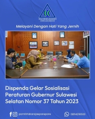 Sosialiasai PERGUB Sulsel No. 37 Thn. 2023 Oleh Dispenda Parepare